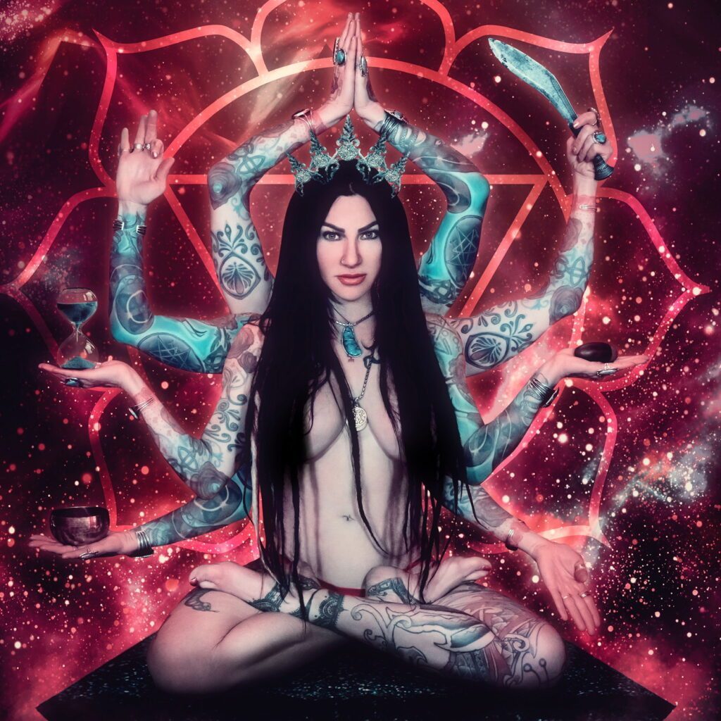 Jenevieve Zaya with many arms. A symbol of consiousness