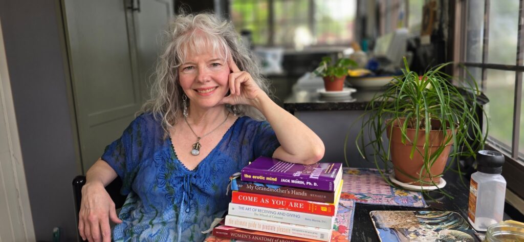 At the table with some books