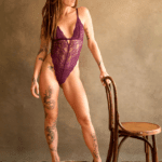 Standing in lingerie