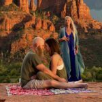 Aurora Love with 2 clients out in nature
