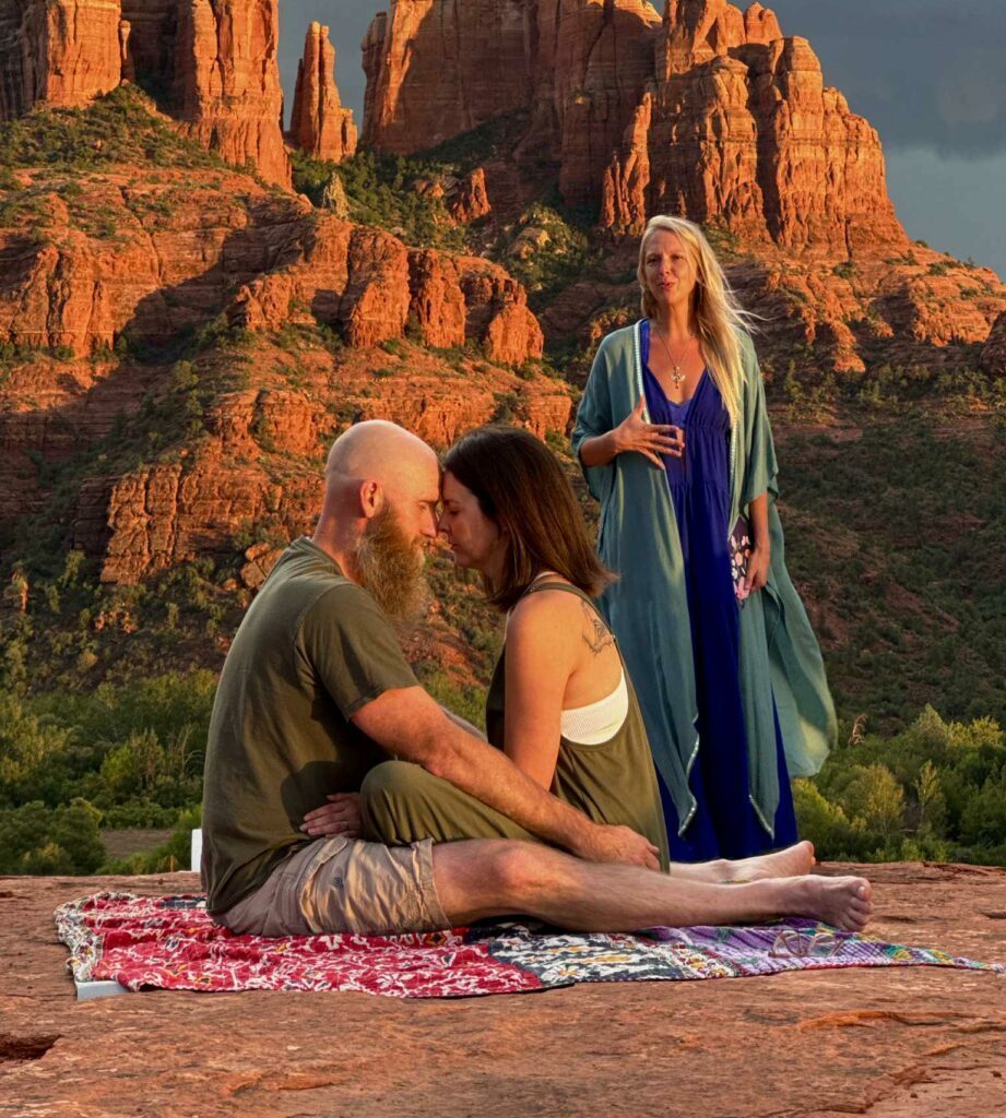 Aurora Love with 2 clients out in nature