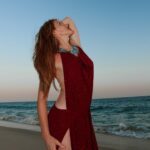 Taymar in a red dress