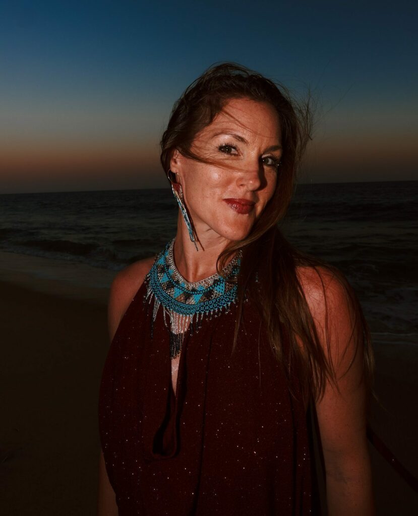 Taymar on the beach at night