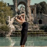 Carol in front of a fountain