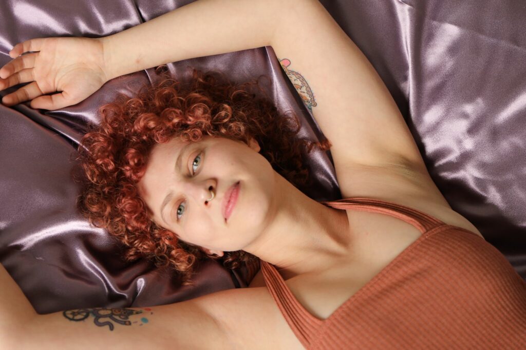 Laying on the bed