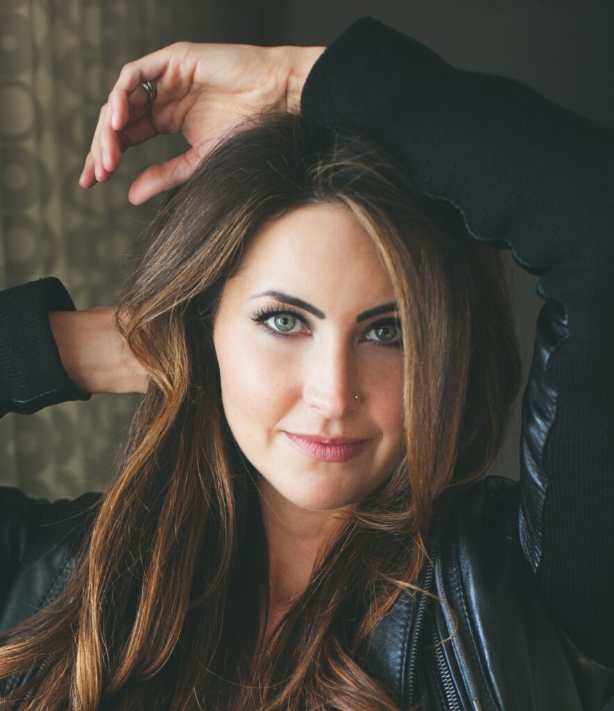 Close-up in a leather jacket.