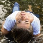 Feet in the water.